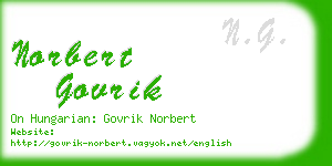 norbert govrik business card